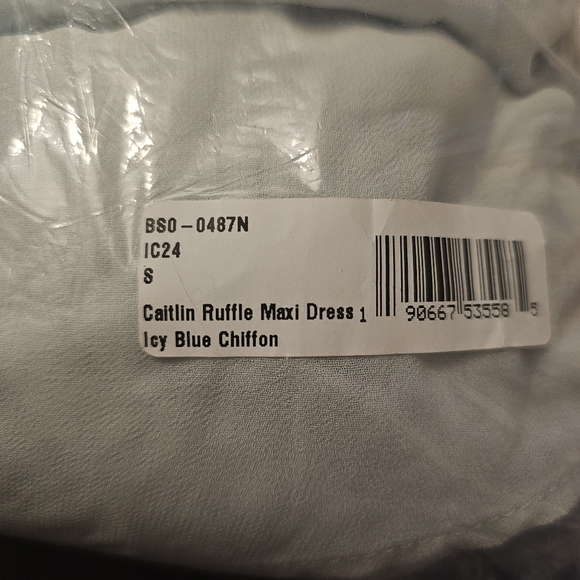 Show Me Your Mumu Caitlin Ruffle Maxi Dress Dune Chiffon Size Small - Picture 4 of 5